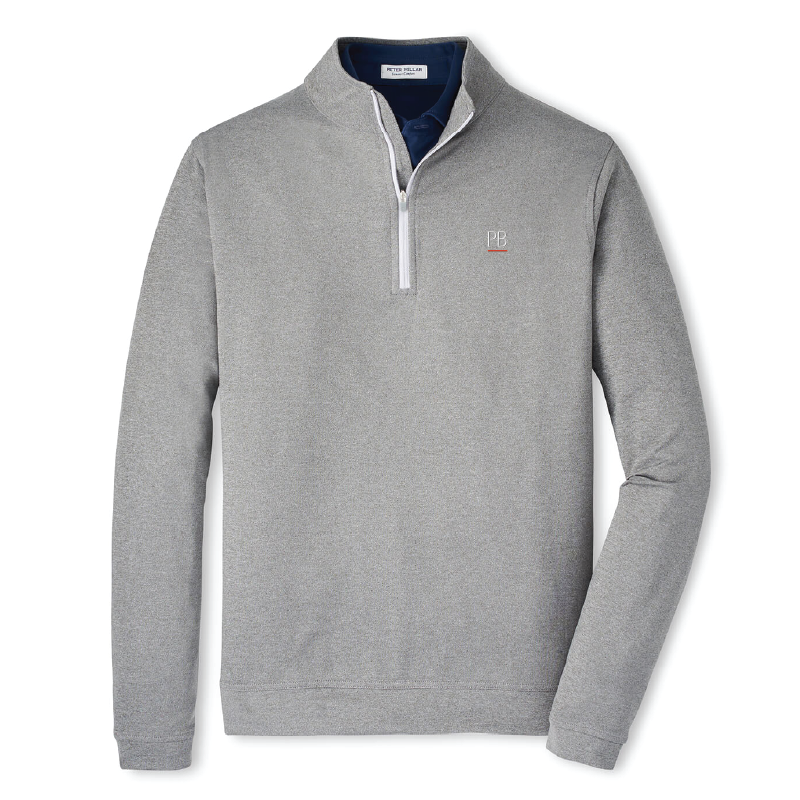 Men's Peter Millar Perth Performance Melange Quarter-Zip - Smoke