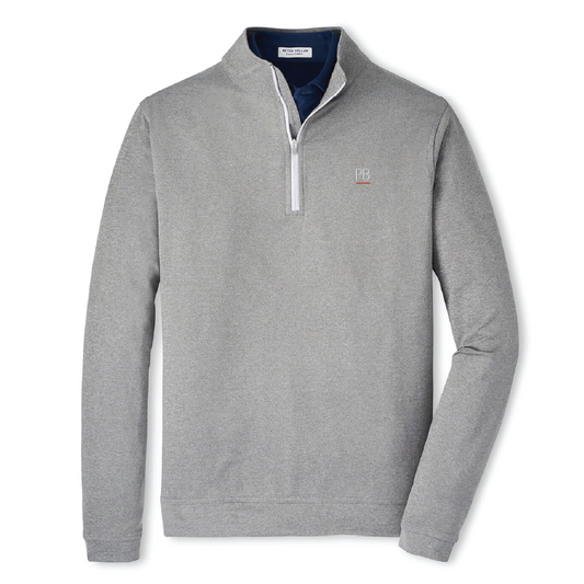 Men's Peter Millar Perth Performance Melange Quarter-Zip - Smoke