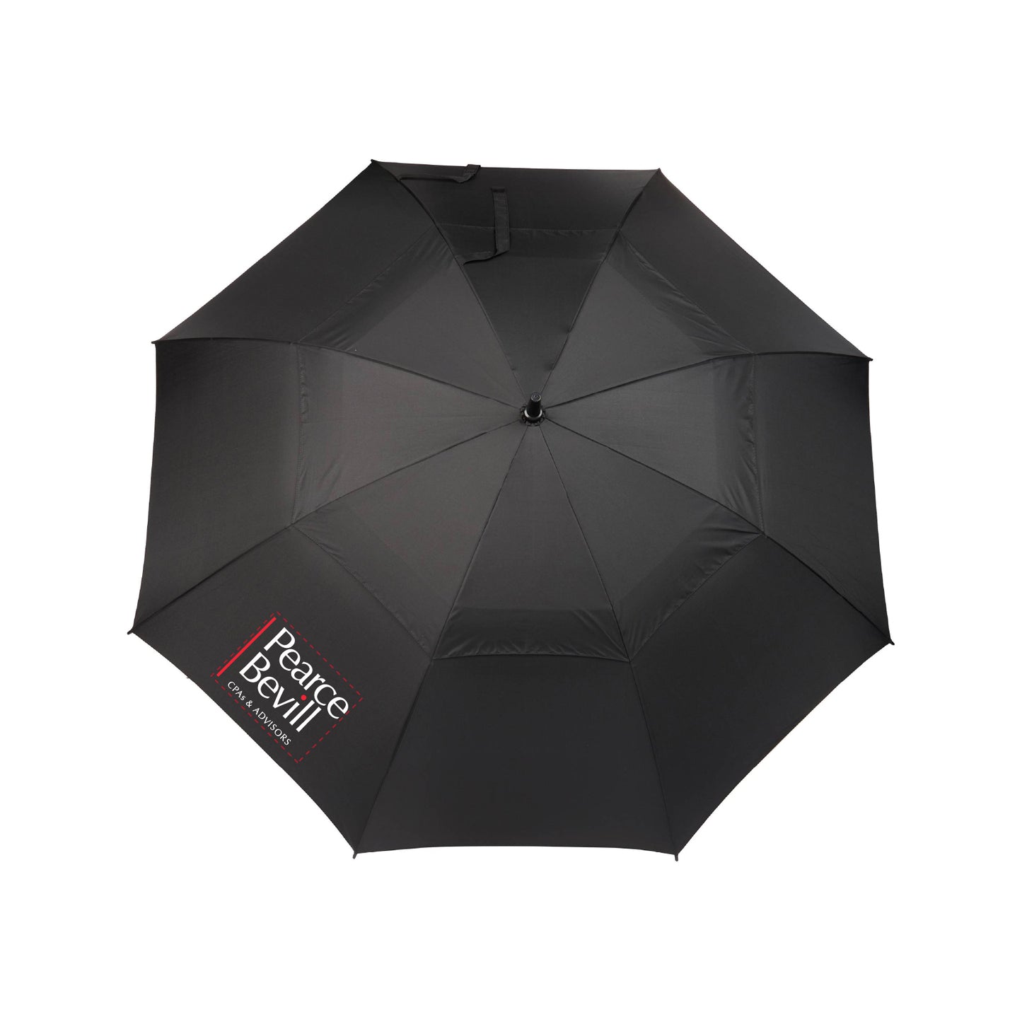 58" Recycled Golf Umbrella with Wooden Handle - Black