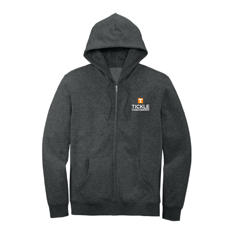 Tickle College of Engineering Men's Fleece Full-Zip Hoodie - Charcoal Heather
