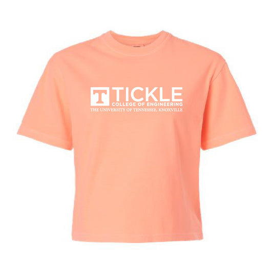 Tickle College of Engineering Women's Boxy Tee - Neon Cantaloupe