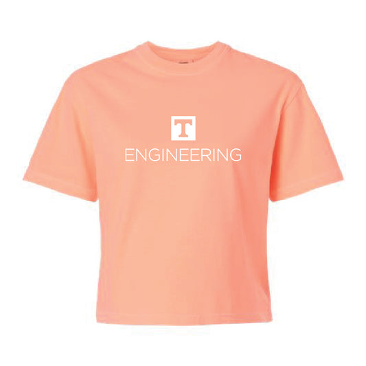 UT Engineering Women's Boxy Tee - Neon Cantaloupe